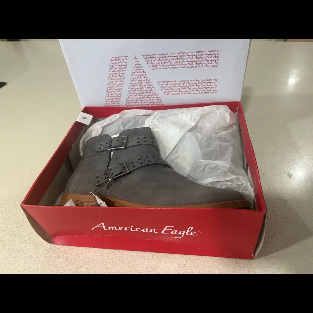 Grey ankle boots